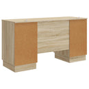 vidaXL Asztal polcokkal Sonoma Tölgy 142,5 x 50 x 75 cm Szerelt Fa