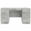 vidaXL Asztal polcokkal Betonszürke 142,5 x 50 x 75 cm Szerelt Fa