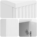 vidaXL Asztal polcokkal Magasfényű Fehér 142,5 x 50 x 75 cm Szerelt Fa