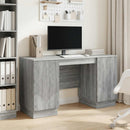 vidaXL Asztal polcokkal Szürke Sonoma 142,5 x 50 x 75 cm Szerelt Fa