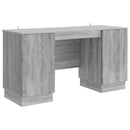 vidaXL Asztal polcokkal Szürke Sonoma 142,5 x 50 x 75 cm Szerelt Fa