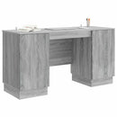 vidaXL Asztal polcokkal Szürke Sonoma 142,5 x 50 x 75 cm Szerelt Fa