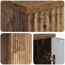 vidaXL Asztal polcokkal ajtóval Antik Fa 142,5 x 50 x 75 cm Szerelt Fa