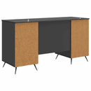 vidaXL Asztal polcokkal tárolóval Fekete 142,5 x 50 x 75 cm Szerelt Fa