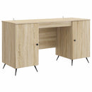 vidaXL Asztal polcokkal Sonoma Tölgy 142,5 x 50 x 75 cm Szerelt Fa