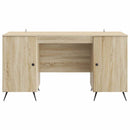 vidaXL Asztal polcokkal Sonoma Tölgy 142,5 x 50 x 75 cm Szerelt Fa