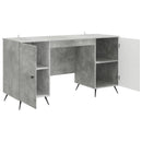 vidaXL Asztal polcokkal Betonszürke 142,5 x 50 x 75 cm Szerelt Fa