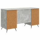 vidaXL Asztal polcokkal Betonszürke 142,5 x 50 x 75 cm Szerelt Fa