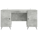vidaXL Asztal polcokkal Betonszürke 142,5 x 50 x 75 cm Szerelt Fa