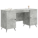 vidaXL Asztal polcokkal Betonszürke 142,5 x 50 x 75 cm Szerelt Fa