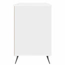 vidaXL Asztal polcokkal Magasfényű Fehér 142,5 x 50 x 75 cm Szerelt Fa