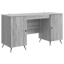vidaXL Asztal polcokkal Szürke Sonoma 142,5 x 50 x 75 cm Szerelt Fa