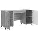 vidaXL Asztal polcokkal Szürke Sonoma 142,5 x 50 x 75 cm Szerelt Fa