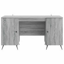vidaXL Asztal polcokkal Szürke Sonoma 142,5 x 50 x 75 cm Szerelt Fa