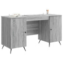 vidaXL Asztal polcokkal Szürke Sonoma 142,5 x 50 x 75 cm Szerelt Fa