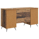 vidaXL Asztal polcokkal ajtóval Antik Fa 142,5 x 50 x 75 cm Szerelt Fa