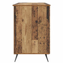 vidaXL Asztal polcokkal ajtóval Antik Fa 142,5 x 50 x 75 cm Szerelt Fa