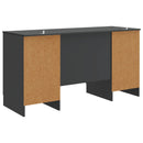 vidaXL Asztal polcokkal tárolóval Fekete 142,5 x 50 x 75 cm Szerelt Fa