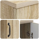 vidaXL Asztal polcokkal Sonoma Tölgy 142,5 x 50 x 75 cm Szerelt Fa