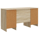 vidaXL Asztal polcokkal Sonoma Tölgy 142,5 x 50 x 75 cm Szerelt Fa