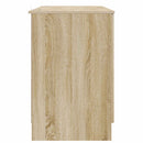 vidaXL Asztal polcokkal Sonoma Tölgy 142,5 x 50 x 75 cm Szerelt Fa