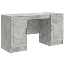 vidaXL Asztal polcokkal Betonszürke 142,5 x 50 x 75 cm Szerelt Fa