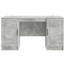 vidaXL Asztal polcokkal Betonszürke 142,5 x 50 x 75 cm Szerelt Fa