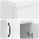 vidaXL Asztal polcokkal Magasfényű Fehér 142,5 x 50 x 75 cm Szerelt Fa
