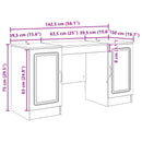 vidaXL Asztal Szürke Sonoma 142,5 x 50 x 75 cm Szerelt Fa