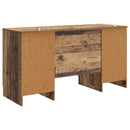 vidaXL Asztal polcokkal ajtóval Antik Fa 142,5 x 50 x 75 cm Szerelt Fa