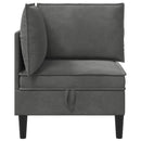 vidaXL Tárolóval ellátott kanapé Sötétszürke Bársony
