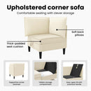 vidaXL Sarok Sofa tárolóval Krémszínű Bársony