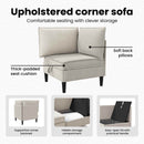 vidaXL Sarok Sofa tárolóval Zabpehely Bársony