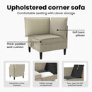 vidaXL Sarok Sofa tárolóval Homokszín Bársony