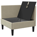 vidaXL Sarok Sofa tárolóval Homokszín Bársony