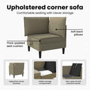 vidaXL Sarok Sofa tárolóval Khaki Bársony
