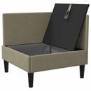 vidaXL Sarok Sofa tárolóval Khaki Bársony