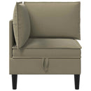 vidaXL Sarok Sofa tárolóval Khaki Bársony