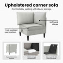 vidaXL Sarok Sofa tárolóval Világosszürke Bársony