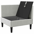 vidaXL Sarok Sofa tárolóval Világosszürke Bársony