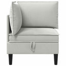 vidaXL Sarok Sofa tárolóval Világosszürke Bársony