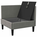 vidaXL Sarok Sofa tárolóval Sötétszürke Bársony