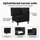 vidaXL Sarok Sofa tárolóval Fekete Bársony
