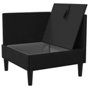 vidaXL Sarok Sofa tárolóval Fekete Bársony