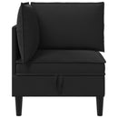 vidaXL Sarok Sofa tárolóval Fekete Bársony