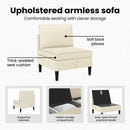 vidaXL Középső Sofa tárolóval Krémszínű Bársony
