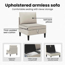 vidaXL Középső Sofa tárolóval Zabpehely Bársony