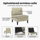 vidaXL Középső Sofa tárolóval Homokszín Bársony