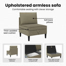vidaXL Középső Sofa tárolóval Khaki Bársony