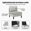 vidaXL Középső Sofa tárolóval Világosszürke Bársony